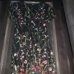 Gorg Embroidered Just Below the Knee Dress